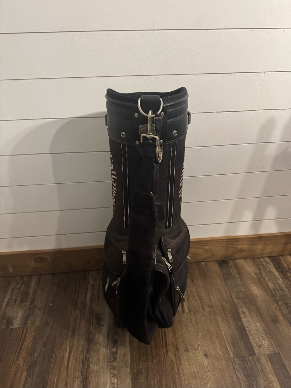Callaway Golf Cart Bag 6 Way Divider Black Gray Padded Strap Vintage Style - Picture 4 of 10